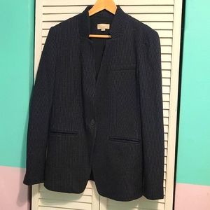 Loft black soft knot striped blazer